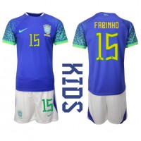 Brazil Fabinho #15 Replica Away Minikit World Cup 2022 Short Sleeve (+ pants)